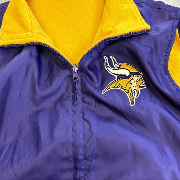 NFL Minnesota Vikings Vest Mens Large Purple Yellow Reversable Jacket Sleeveless - Picture 6 of 10